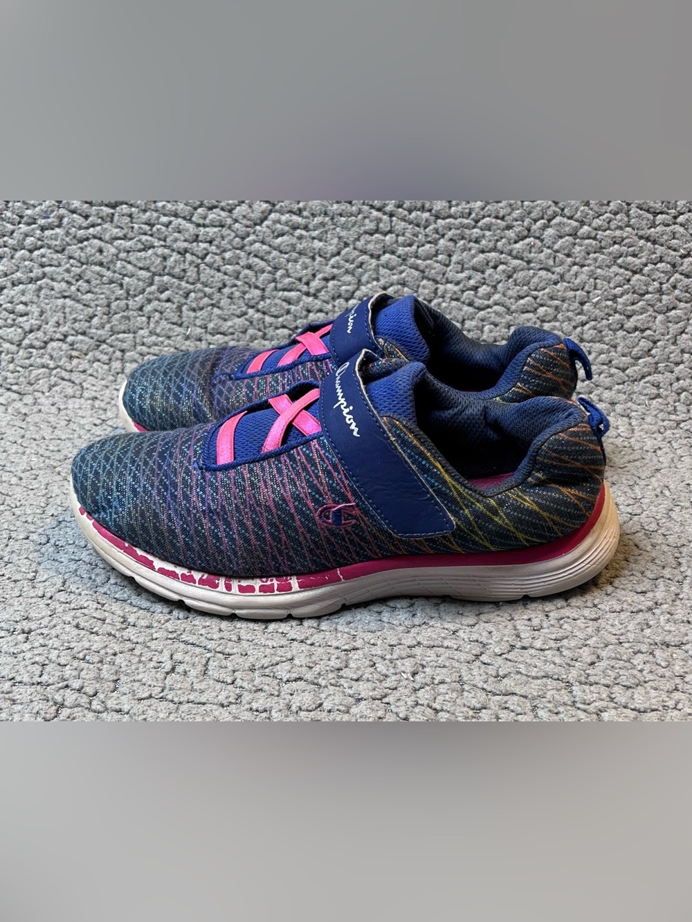 Champion Blue And Pink Little Girls Sneakers Size 3 Athletic Shoes